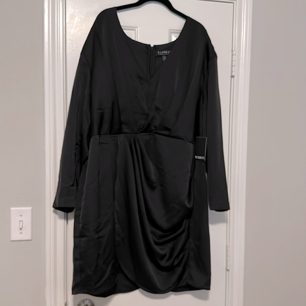 Eloquii US22 NWT black satin dress